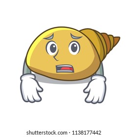 Afraid mollusk shell mascot cartoon