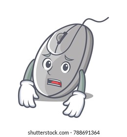 Afraid mouse mascot cartoon style