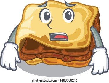 Afraid moussaka isolated with in the cartoon style