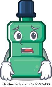 Afraid mouthwash in the a character shape