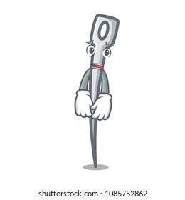 Afraid needle mascot cartoon style