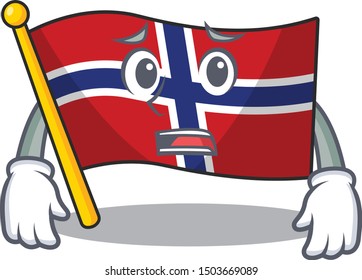 Afraid norway flag is flown on character pole