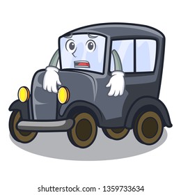 Afraid old cartoon car in side garage