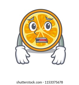 Afraid orange mascot cartoon style