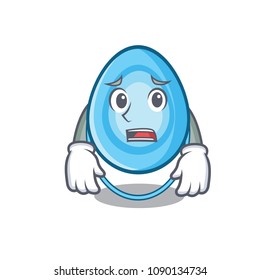 Afraid oxygen mask mascot cartoon