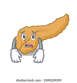 Afraid pancreas mascot cartoon style