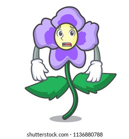 Afraid pansy flower mascot cartoon