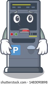 Afraid parking vending machine isolated the mascot