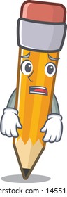 Afraid pencil in the a cartoon bag