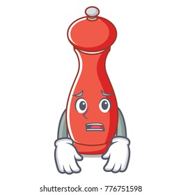 Afraid pepper mill character cartoon