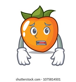 Afraid persimmon mascot cartoon style