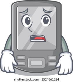 Afraid personal digital assistant with mascot shape