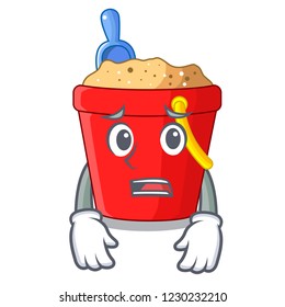 Afraid picture beach bucket on shovel cartoon