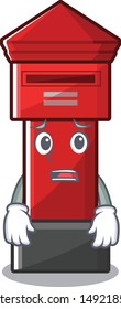 Afraid pillar box isolated in the mascot