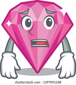Afraid pink diamond in the mascot shape