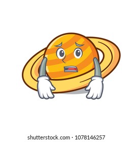 Afraid planet saturnus mascot cartoon