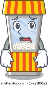 Afraid popcorn vending machine is formed cartoon