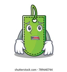 Afraid price tag mascot cartoon