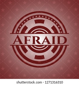 Afraid retro style red emblem