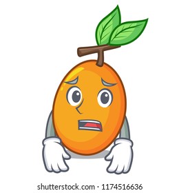 Afraid ripe yellow plums on the tree cartoon