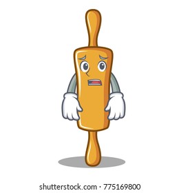 Afraid rolling pin character cartoon