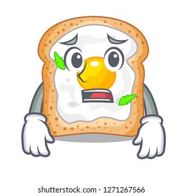Afraid sandwich with egg above character board