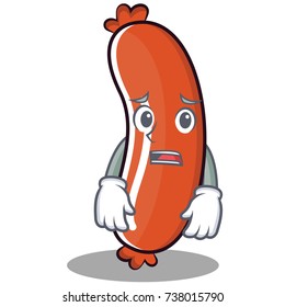 Afraid sausage character cartoon style
