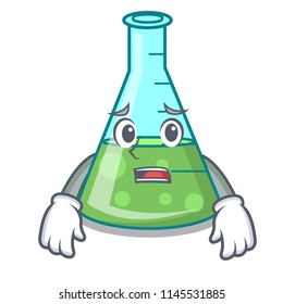 Afraid science beaker mascot cartoon