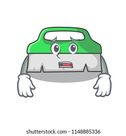 Afraid scrub brush mascot cartoon