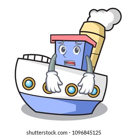 Afraid ship mascot cartoon style