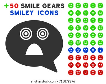 Afraid Smiley Message icon with bonus emotion images. Vector illustration style is flat iconic elements for web design, app user interfaces.
