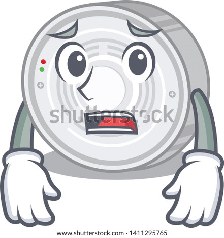 Afraid smoke detector in the cartoon shape