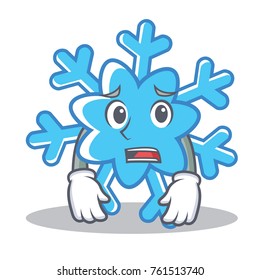 Afraid snowflake character cartoon style