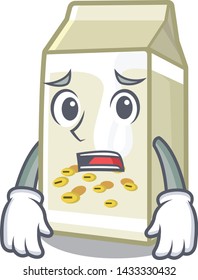 Afraid soy milk in the mascot shape