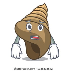 Afraid spiral shell mascot cartoon