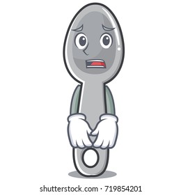 Afraid spoon character cartoon style