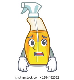 Afraid spray bottle on the mascot table
