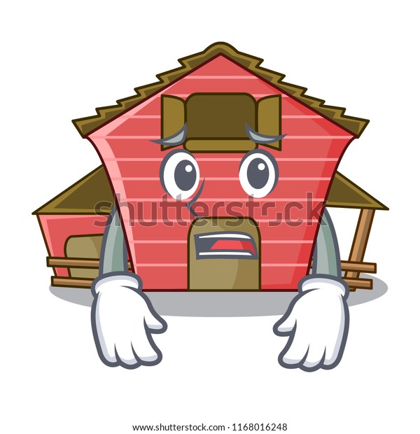 Afraid Spring Day Red Barn Cartoon Stock Vector Royalty Free