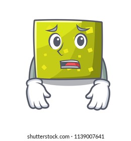 Afraid square mascot cartoon style