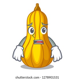 Afraid squash fruit in cartoon wooden box
