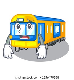 Afraid subway train isolated in the cartoon