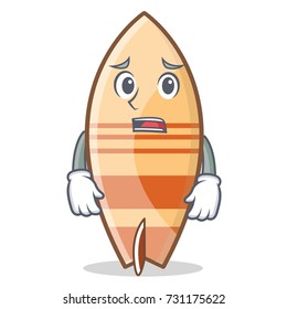 Afraid surfboard character cartoon style