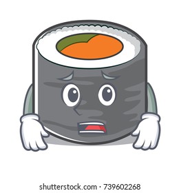 Afraid sushi cartoon character style