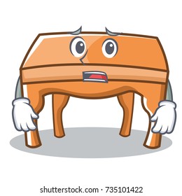 Afraid table character cartoon style