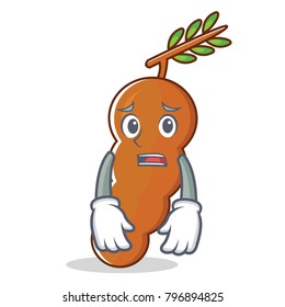 Afraid tamarind mascot cartoon style