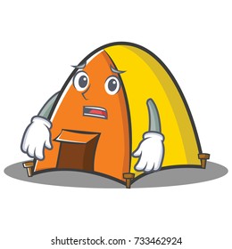 Afraid tent character cartoon style