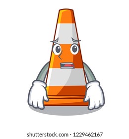 Afraid the traffic cone with character shape