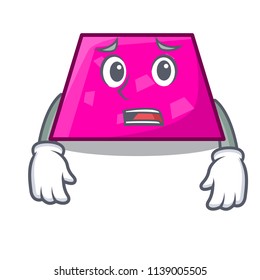 Afraid trapezoid mascot cartoon style