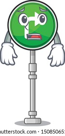 Afraid turn right shape with the cartoon