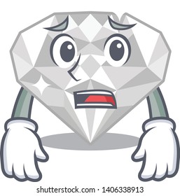 Afraid white diamond isolated in the cartoon